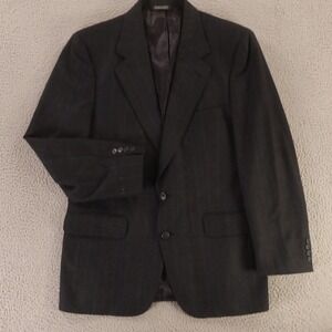 VTG Prince of Wales Check Jacket S Gray Glen Plaid 100%‎ Wool Blazer USA 38R